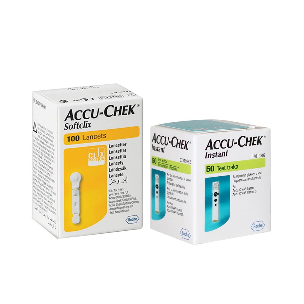Accu-Chek Instant Blood Sugar Test Strips 50's + Lancets PROMO PACK