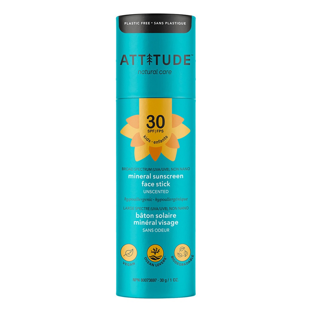 Attitude Natural Care Infants And Kids SPF30 Mineral Sunscreen Face Stick 30g