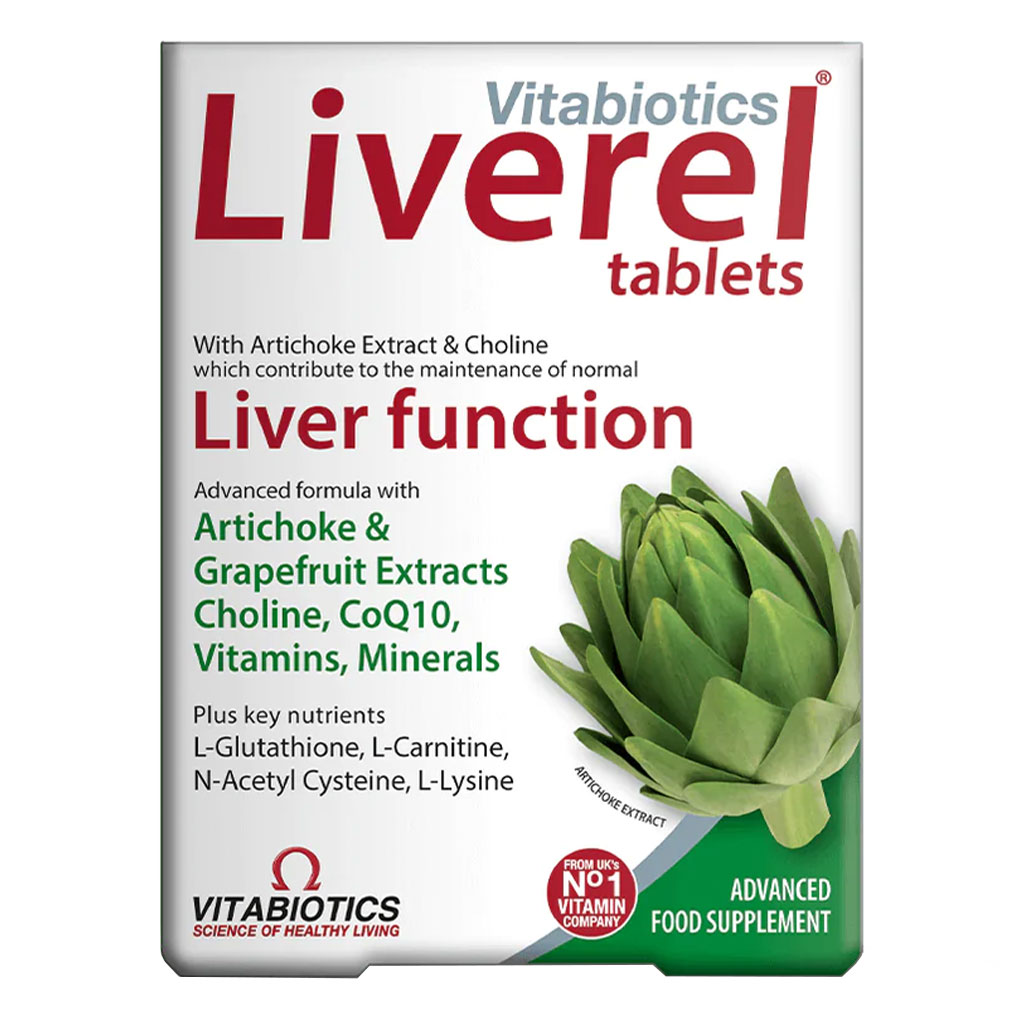 Vitabiotics Liverel Tablets With Vitamins, Minerals & Choline For Healthy Liver Function, Pack of 60's 