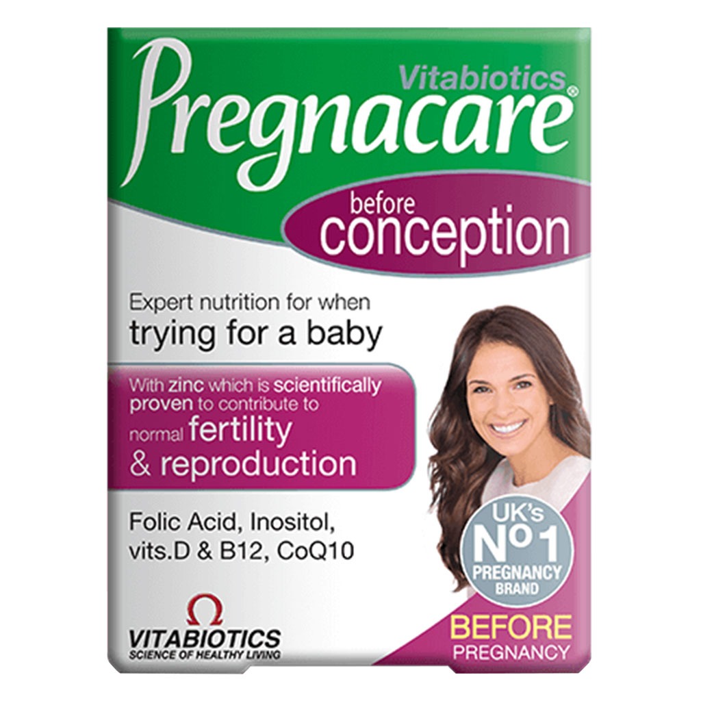 Vitabiotics Pregnacare Before Conception Prenatal Tablets With Folic Acid For Normal Fertility And Reproduction, Pack of 30's