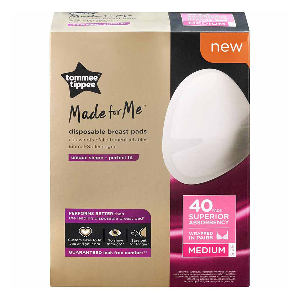 Tommee Tippee Made For Me Disposable Daily Absorbent Breast Pads - Medium, Pack of 40's