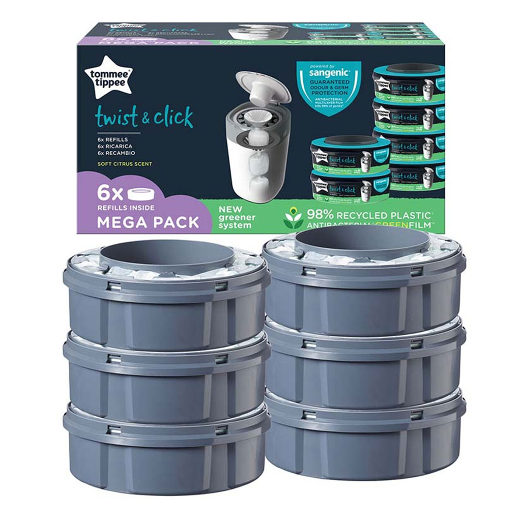 Tommee Tippee Twist & Click Sangenic Universal Cassette For Nappy Disposal-Pack Of 6