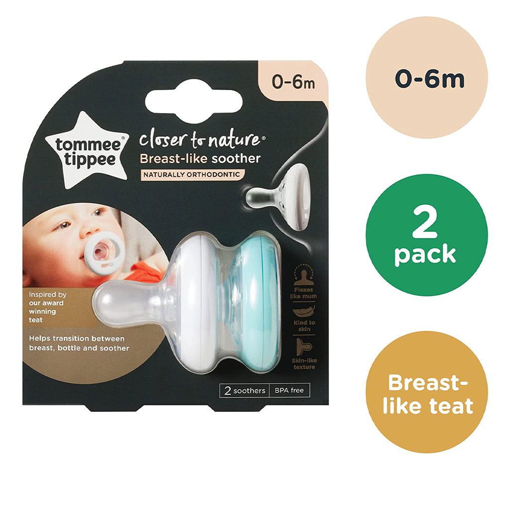 Tommee Tippee Closer To Nature Breast Like Naturally Orthodontic Soother For 0-6 Months Baby