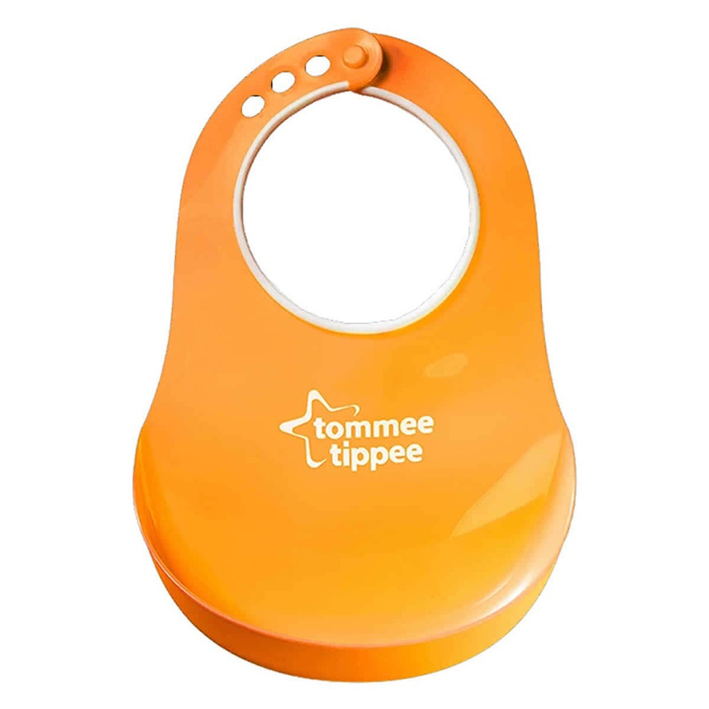 Tommee Tippee Essentials Basics Comfi Neck Bib Orange For 6 Months+ Babies