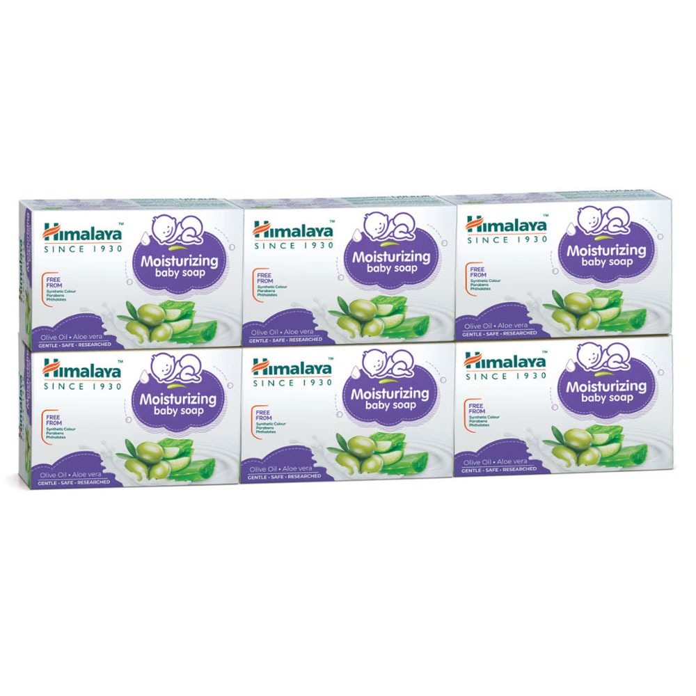 Himalaya Moisturizing Baby Soap With Aloe Vera And Olive Oil 125g, Pack of 6