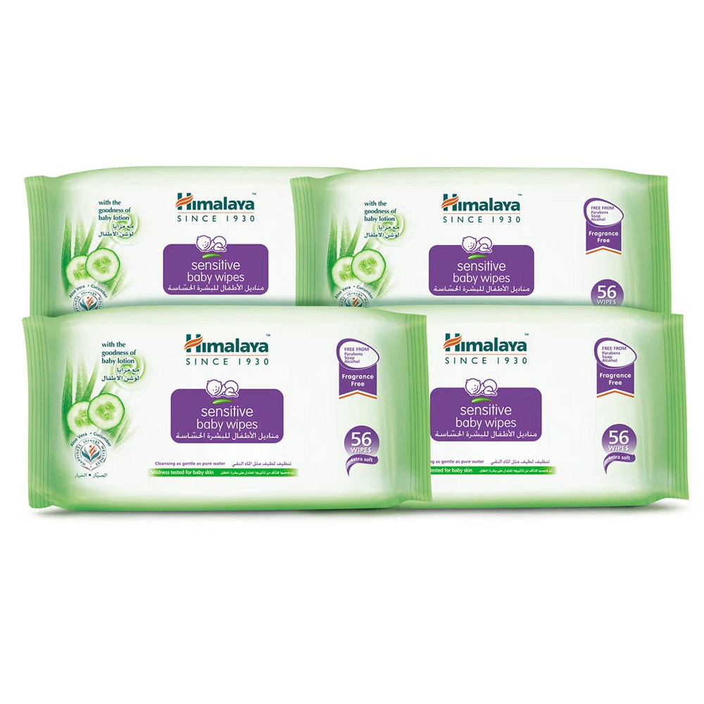 Himalaya Extra Soft Sensitive Baby Wipes 56's, Pack of 4's