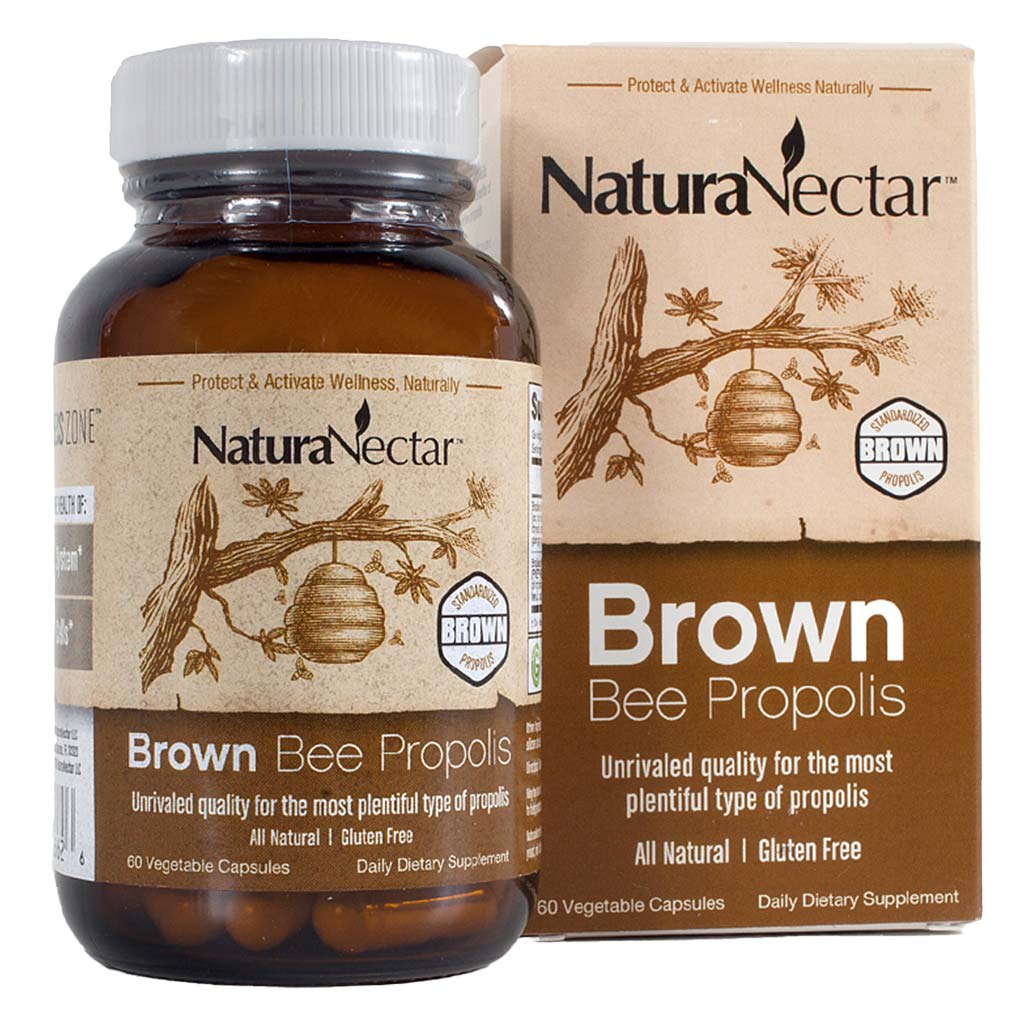NaturaNectar Brown Bee Propolis Vegetable Capsule For Immune Support, Pack of 60's