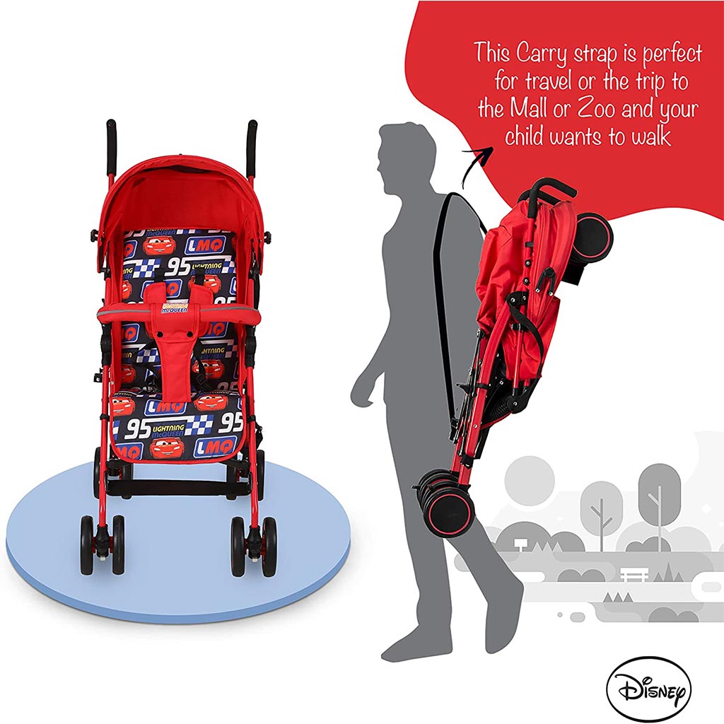 Disney Cars Lightning McQueen Lightweight Adventure Stroller + Storage Cabin For 0 - 36 Months Baby - B818B Cars
