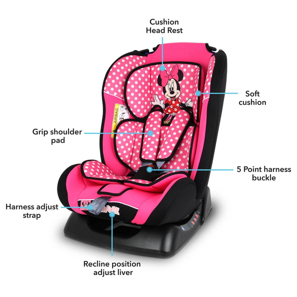 Disney Minnie Mouse 3-In-1 Car Seat For Baby/Kids Up to 25Kg - Assorted ZY19
