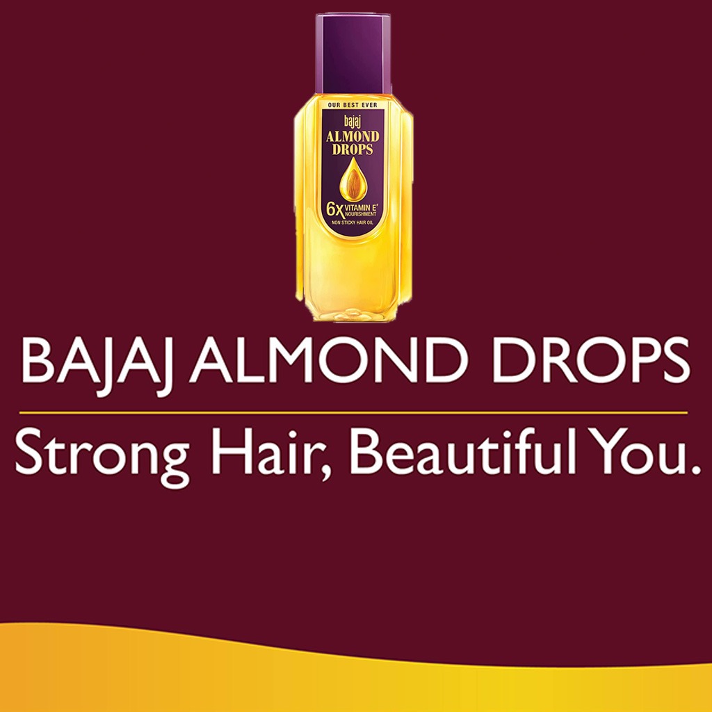 Bajaj Almond Drops Non Sticky Hair Oil For Reduced Hair Fall 300ml