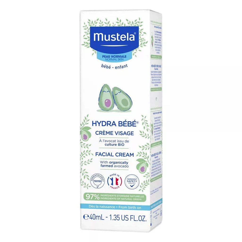 Mustela Baby Hydra Bebe Face Cream With Avocado For Normal Skin 40ml, Promo Pack of 2's