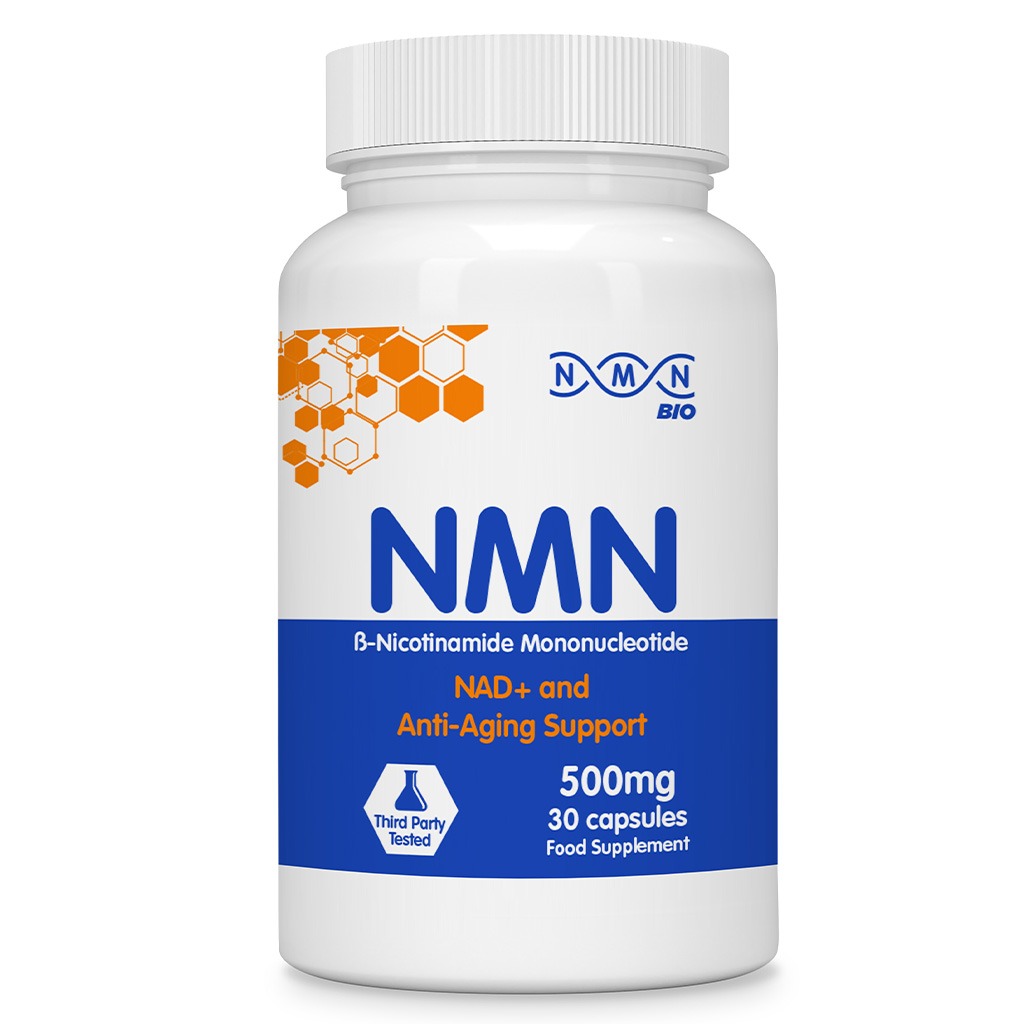 NMN Bio 99% Pure Beta Nicotinamide Mononucleotide Capsules For Anti-aging Support 500mg, Pack of 30's