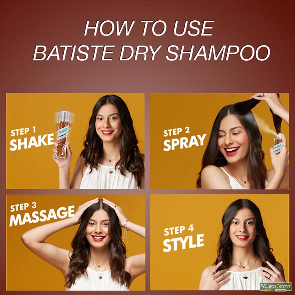 Batiste Instant Hair Refresh Dry Shampoo With A Hint Of Colour Beautiful Brunette 200ml