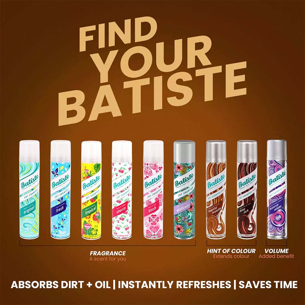 Batiste Instant Hair Refresh Dry Shampoo Plus Divine Dark 200ml