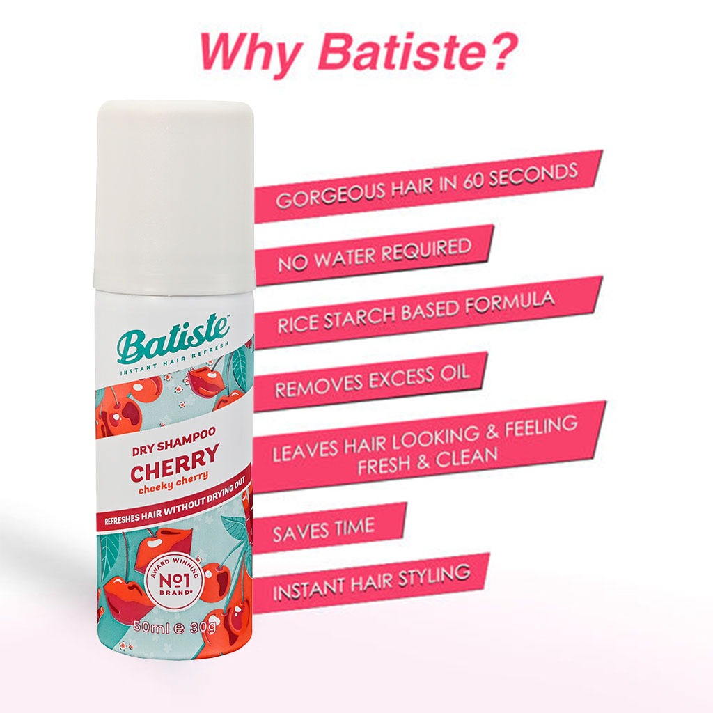 Batiste Instant Hair Refresh Dry Shampoo Cherry 50ml