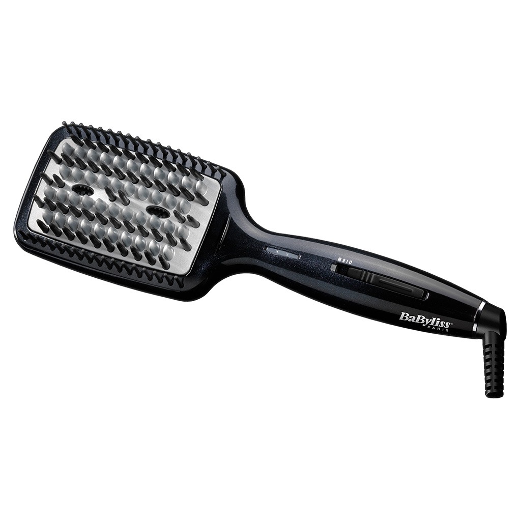 Babyliss Fast Smoothing Heated Hair Straightening & Styling Brush With 3D Technology, Advanced Ceramic Heating & Adjustable Temperature Settings- Black HSB101SDE