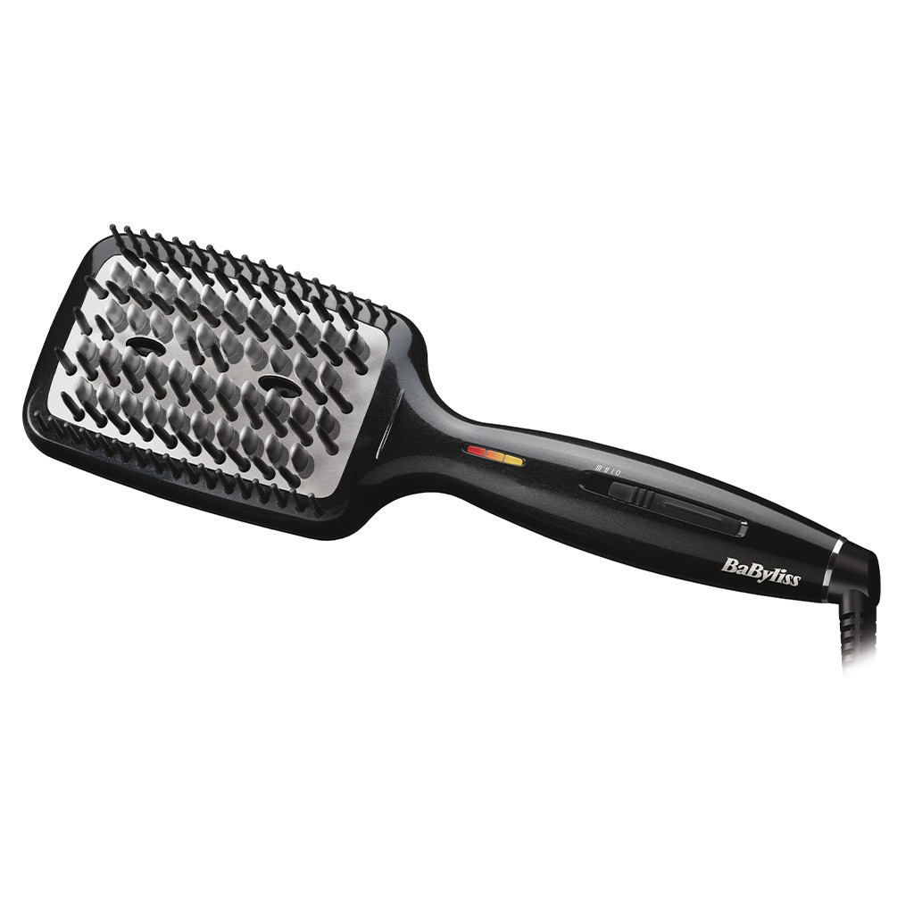 Babyliss Fast Smoothing Heated Hair Straightening & Styling Brush With 3D Technology, Advanced Ceramic Heating & Adjustable Temperature Settings- Black HSB101SDE