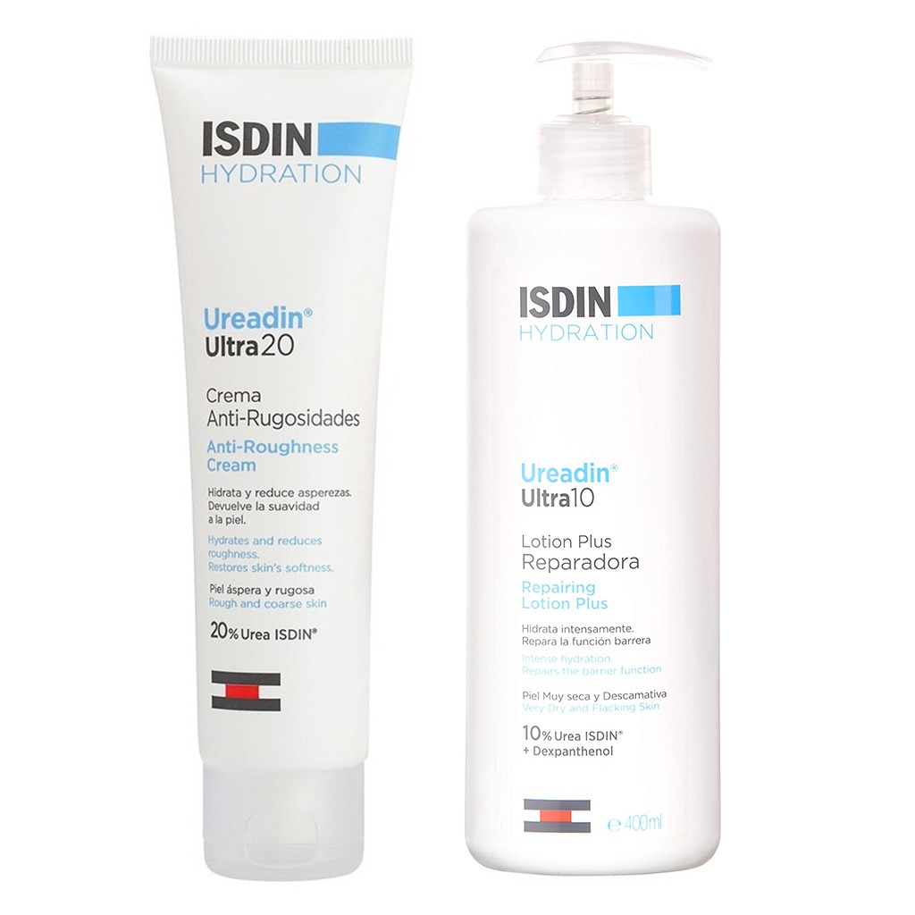 Isdin Ureadin Ultra 20 Anti-Roughness Cream 100ml + Isdin Ureadin Ultra 10 Repairing Lotion Plus 400 ml For Rough And Dry Skin PROMO PACK