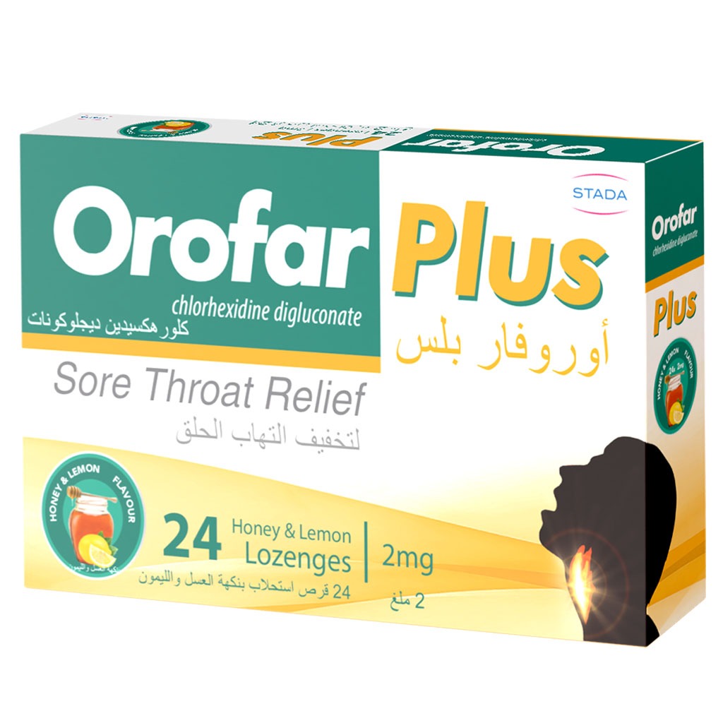Orofar Plus Sore Throat Relief Lozenges, Honey & Lemon Flavor, Pack of 24's