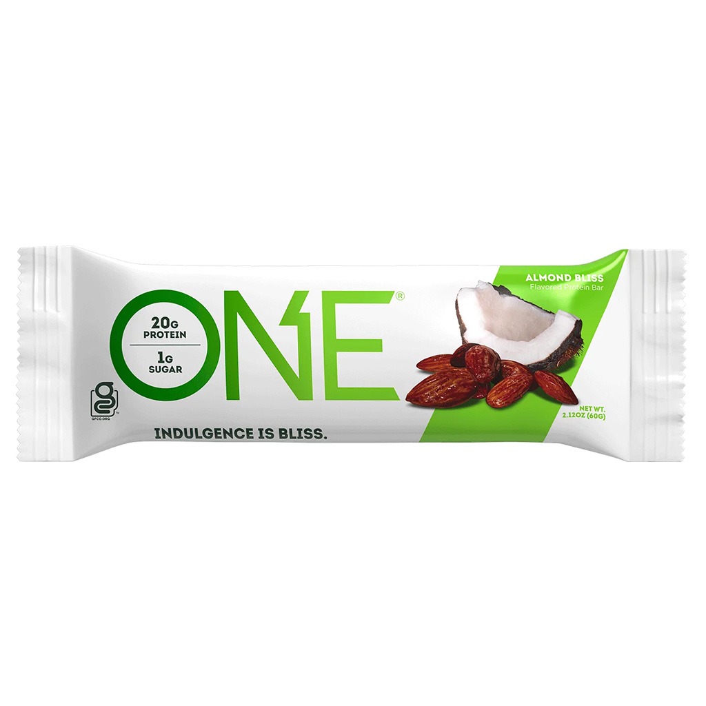 One Bar Gluten Free Protein Almond Bliss Flavoured Protein Bar 60g, Pack of 12's