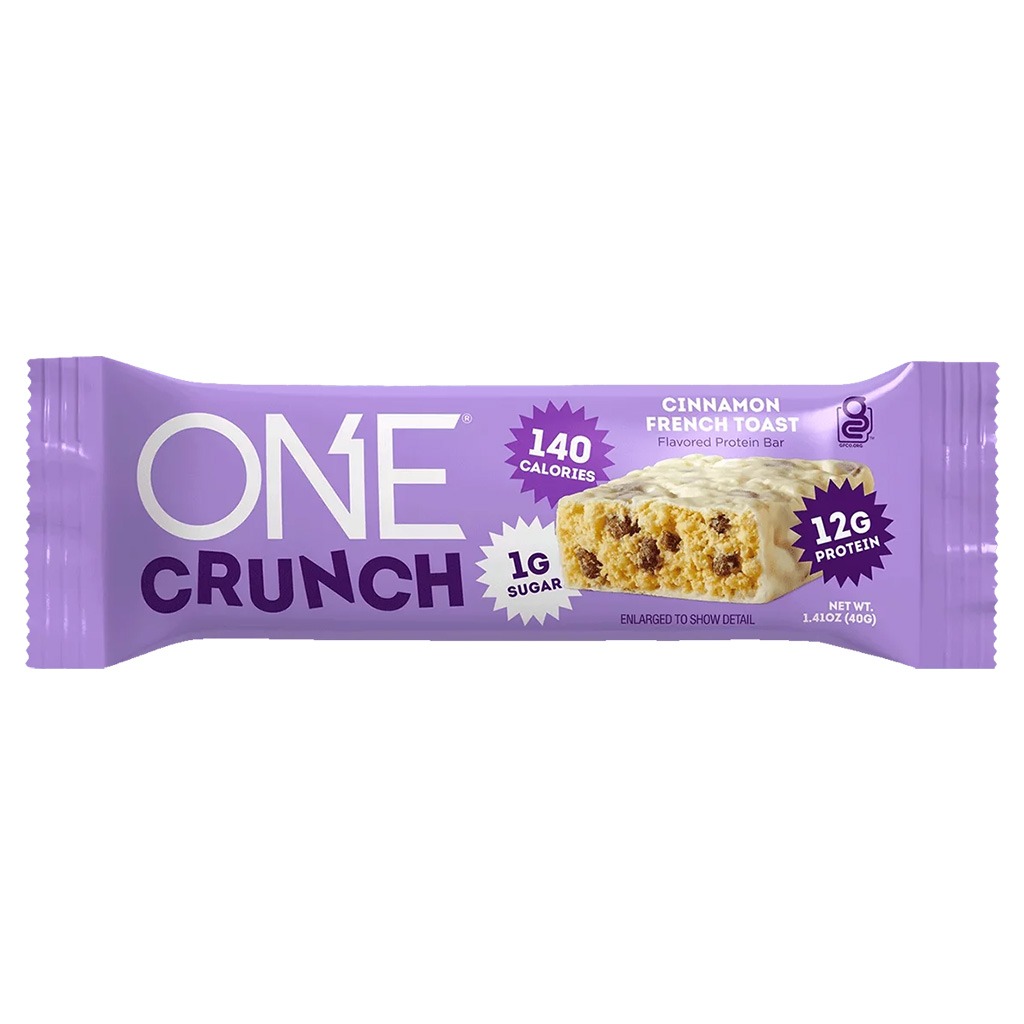 One Bar Gluten Free Crunch Cinnamon French Toast Flavoured Protein Bar 40g, Pack of 12's