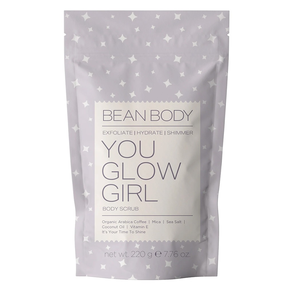 BeanBody You Glow Girl Shimmer Exfoliating Body Scrub With Coffee & Hyaluronic Acid 220g