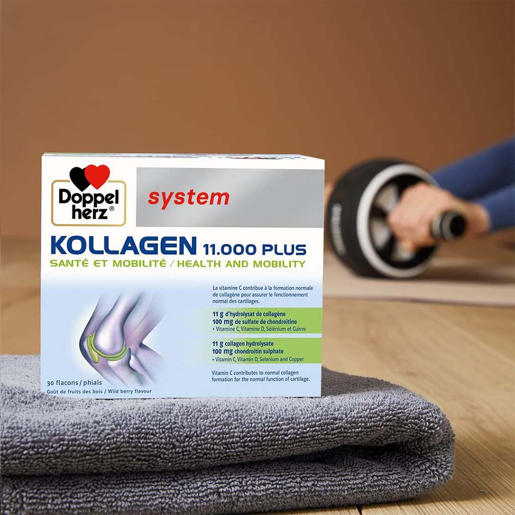 Doppelherz Kollagen 11.000 Plus Drinkable Collagen Supplement For Joint Health, Single Dose Phials, Pack of 30's