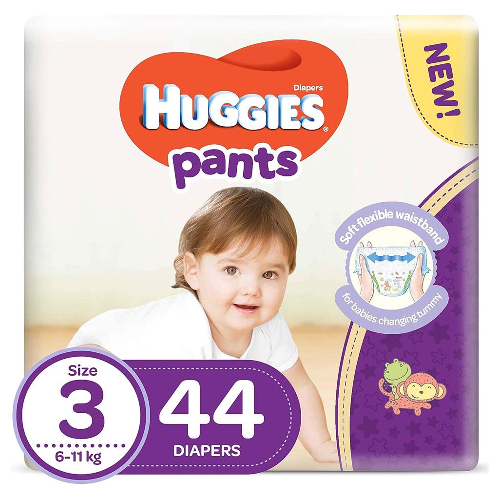 Huggies Pants, Size 3, Diaper For 6-11kg Baby, Pack of 44's