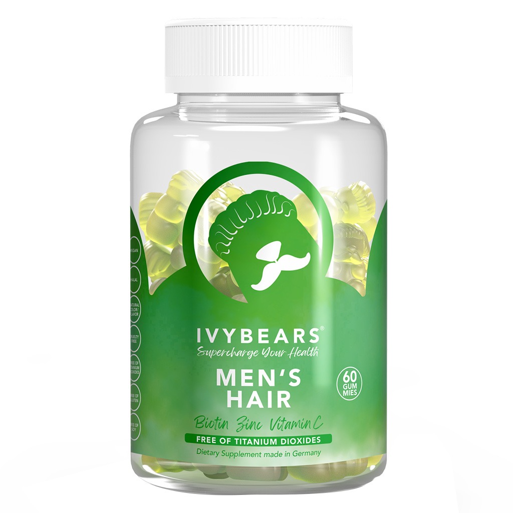 Ivybears Men's Hair Gummies With Biotin, Zinc & Vitamin C, Pack of 60's