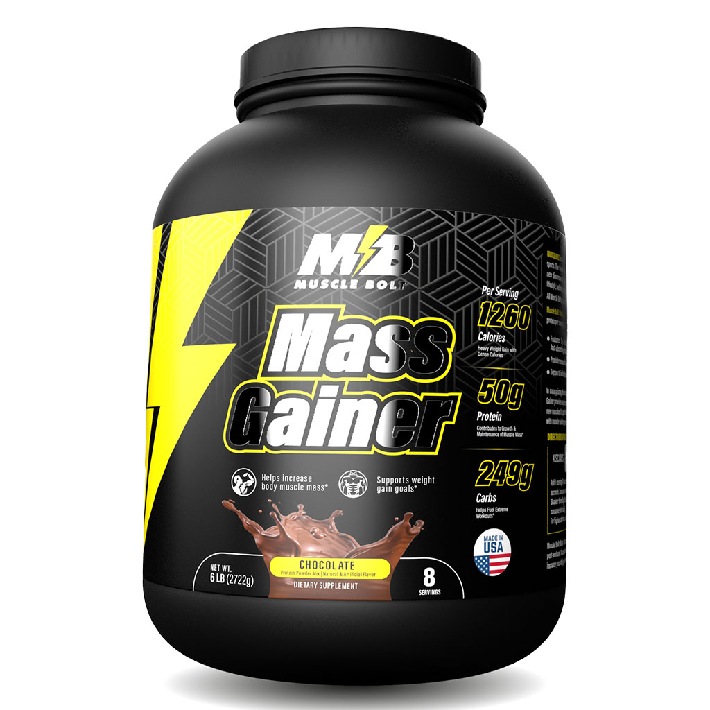 Muscle Bolt Mass Gainer Protein Powder Mix For Weight Gain, Chocolate 6lb