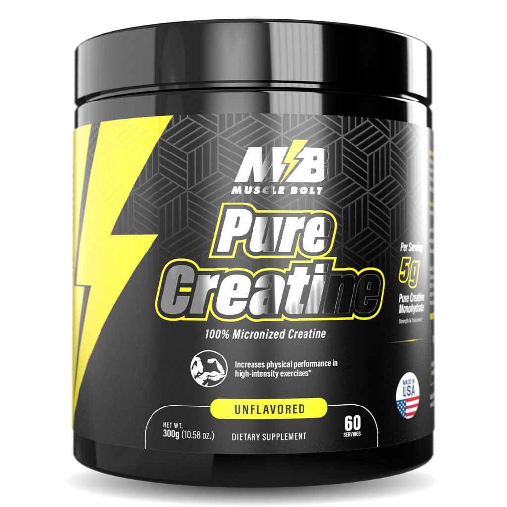 Muscle Bolt 100% Micronized Pure Creatine Supplement For Exercise Performance, Strength And Endurance, Unflavored 300g