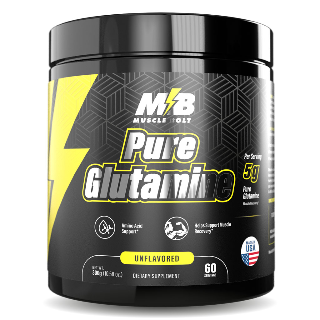 Muscle Bolt Pure Glutamine Powder Supplement For Muscle Recovery, Unflavored 300g