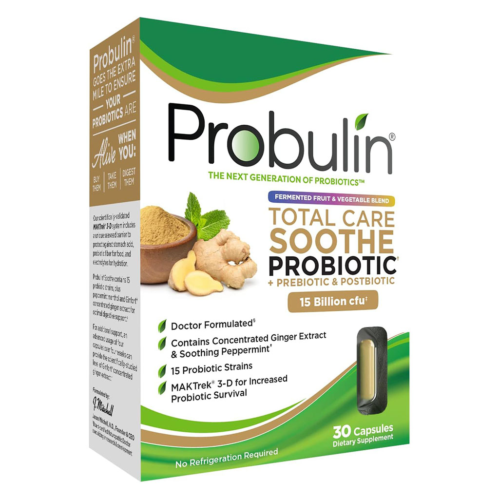 Probulin Total Care Soothe Probiotic + Prebiotic & Postbiotic 15 Billion CFU Capsules, Pack of 30's