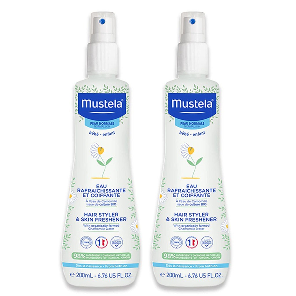Mustela Baby Hair Styler & Skin Freshener 2 x 200ml, Promo Pack of 2's