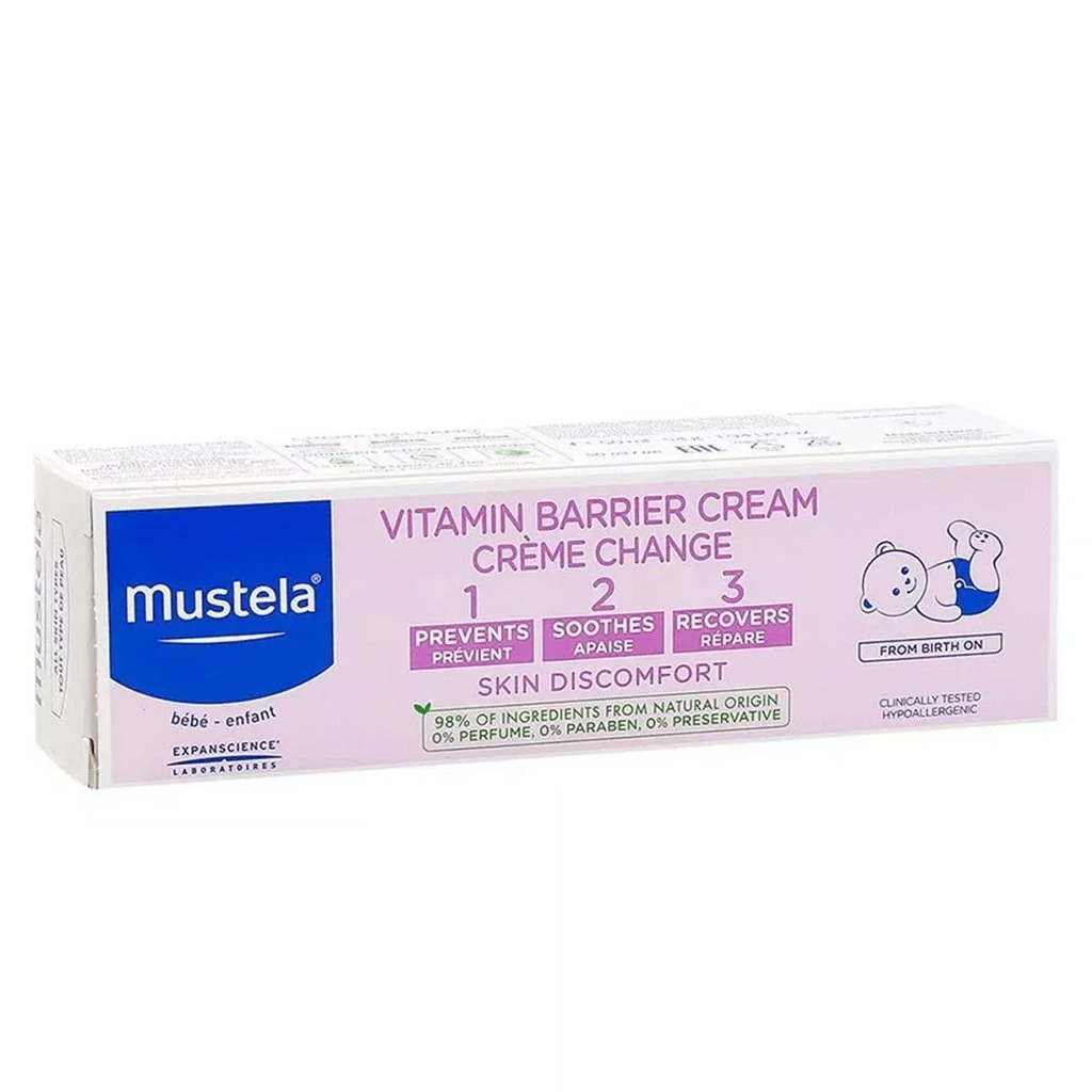 Mustela 1 2 3 Vitamin Barrier Baby Nappy Cream 2 x 50ml, Promo Pack of 2's