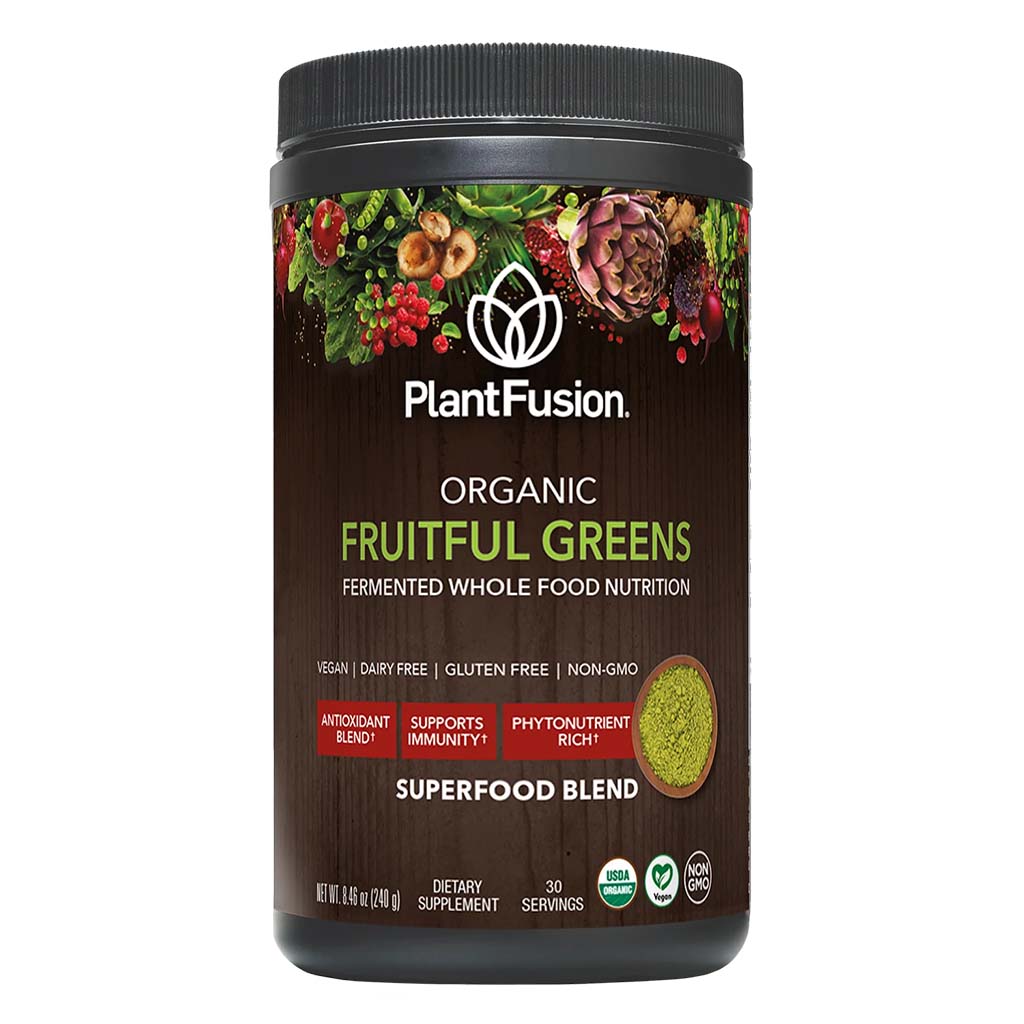 PlantFusion Organic Fruitiful Greens Fermented Superfood Powder Blend 240g