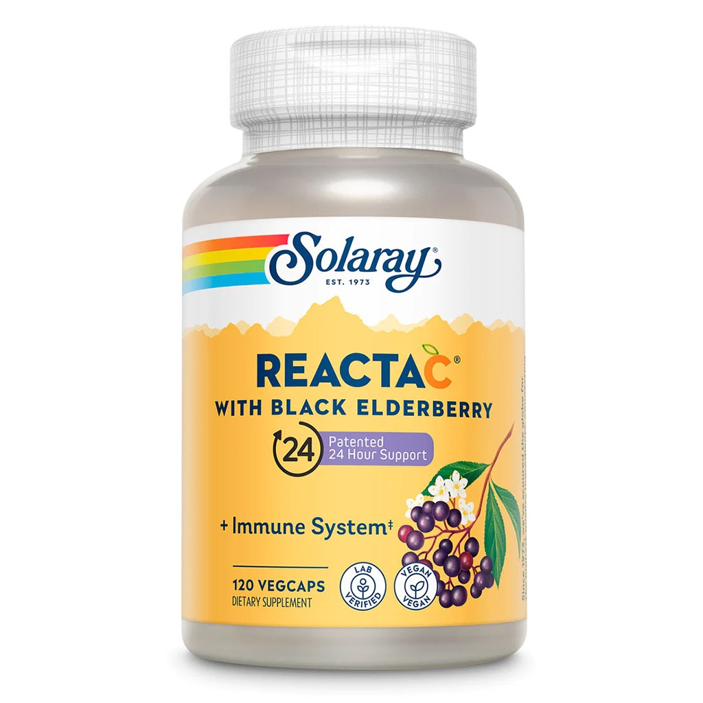 Solaray Reacta C With Black Elderberry Veg Capsules For Immunity Support, Pack of 120's