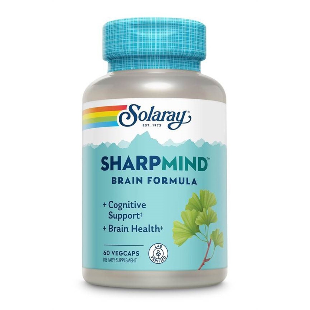 Solaray Sharpmind Brain Formula Vegetarian Capsules For Cognitive Support & Brain Health, Pack of 60's