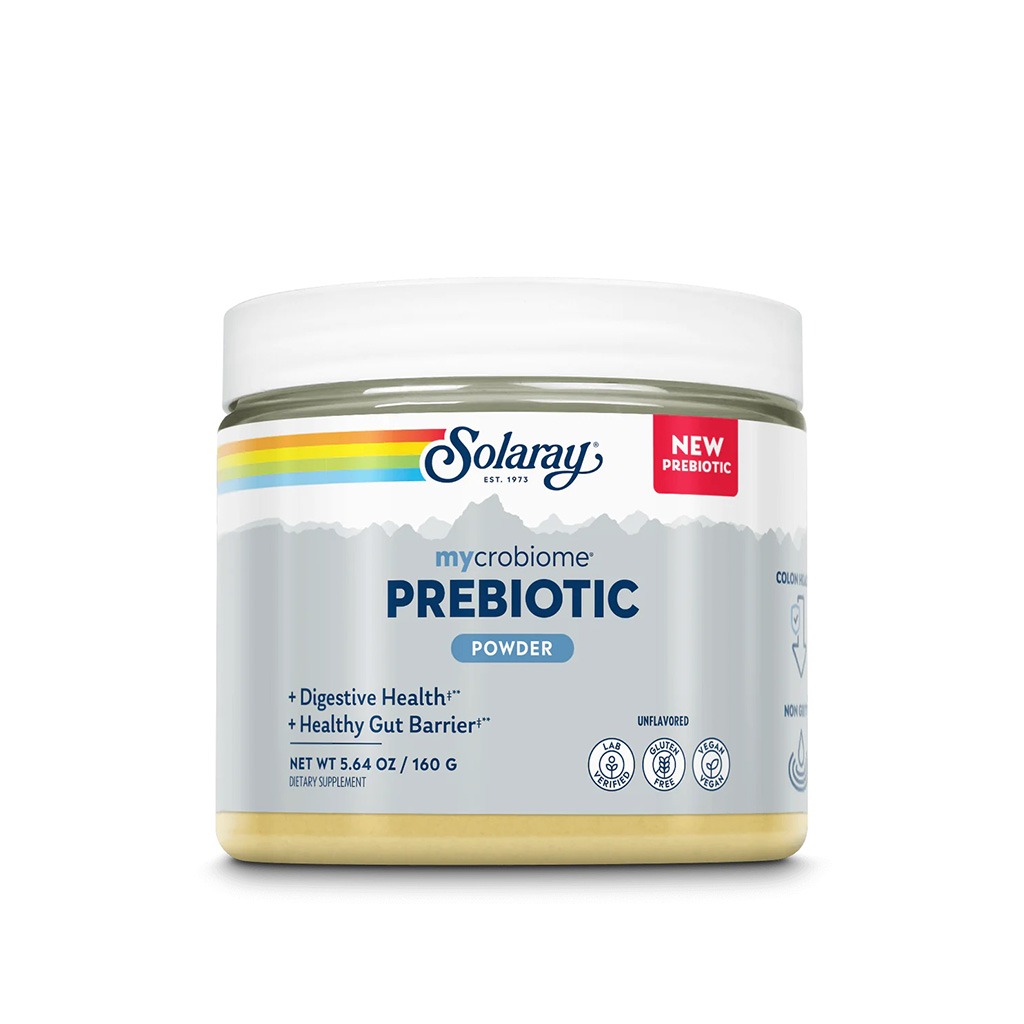 Solaray Microbiome Prebiotic Powder For Digestive Health & Healthy Gut Barrier, Unflavored, 160g