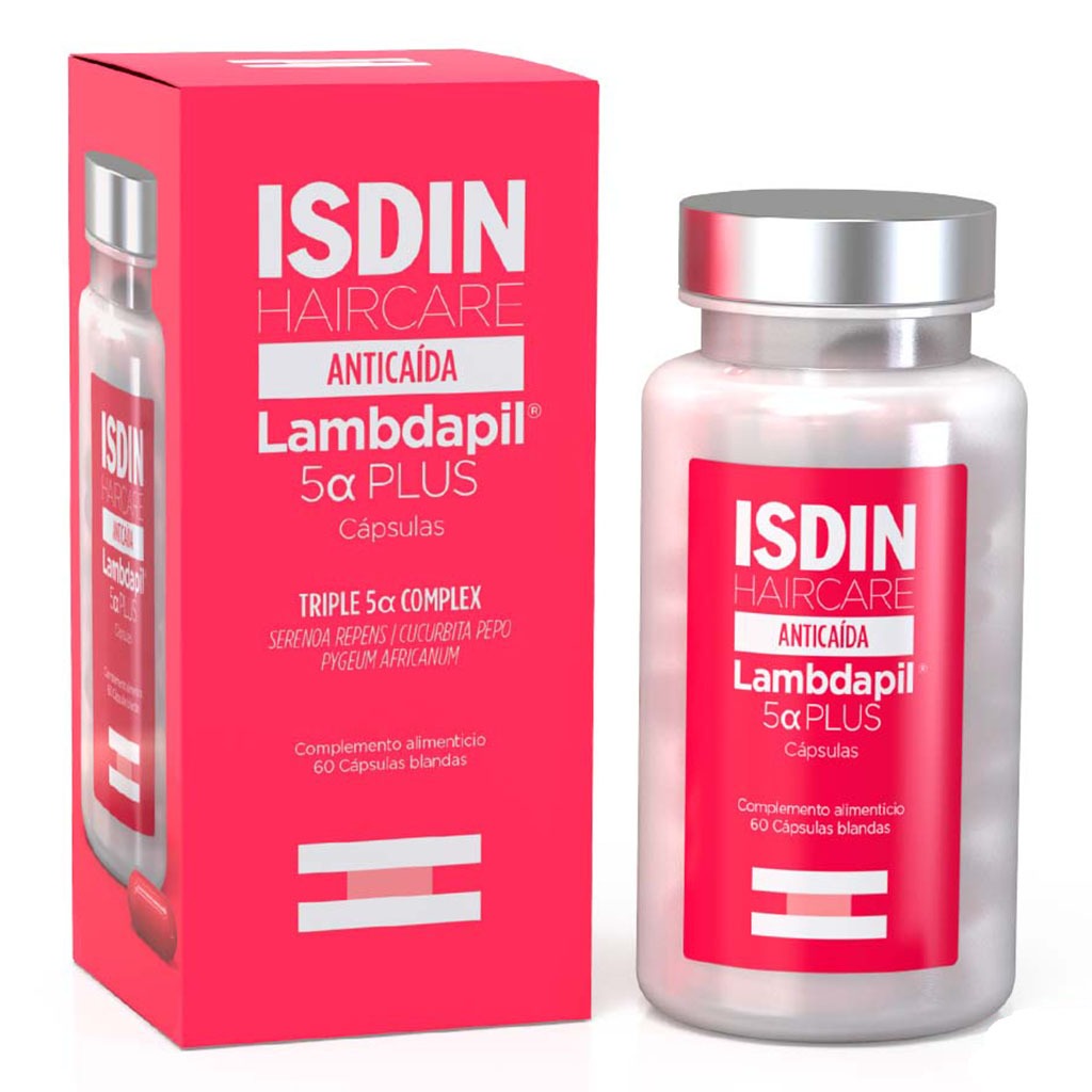 Isdin Haircare Anticaida Lambdapil 5α Plus Anti-Hair Loss Supplement Capsules, Pack of 60's